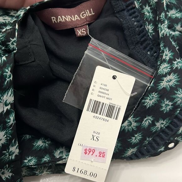 Ranna Gill Fluttered Tunic Dress XS Green Ruffle Anthropologie - Picture 5 of 5